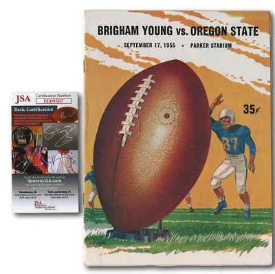 Tommy Prothro Signed 1955 Brigham Young vs. Oregon State Football Program JSA - Image 1 of 4
