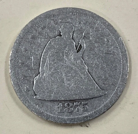1875-S Seated 20 Cent coin - AG Details Cover