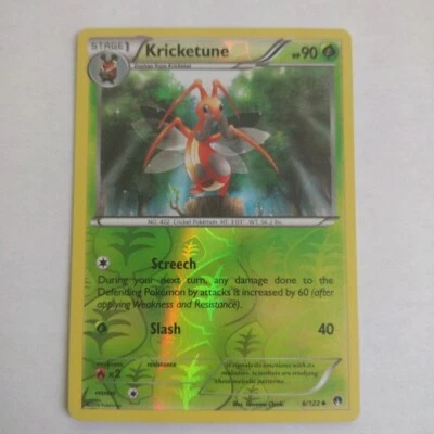 Pokemon - Kricketune - 6/122 - Uncommon - Reverse Holo - XY - BREAKPoint - NM - Image 1 of 2