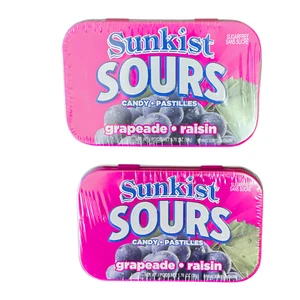 Sunkist Sours Grapeade 2 Pack Sugar Free Sour Candy Resealable Fresh - Picture 1 of 2