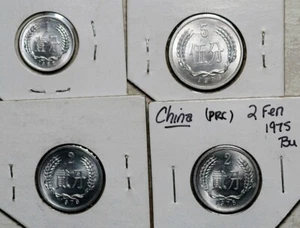 1975-1976-1979-1982 CHINA LOT OF 4 COINS: 1-2-2-5 FEN (ALL BRILLIANT UNC!) - Picture 1 of 2