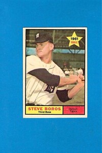 1961 Topps #348 Steve Boros Tigers EXMT to Near Mint