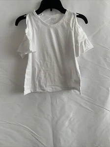 French Toast Girls White Cold Shoulder Shirt Size 7/8 - Picture 1 of 4