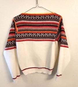Damen Vintage 70er Baldwin Sportswear Acryl Pullover Langarm Geometrisch - Bild 1 von 6