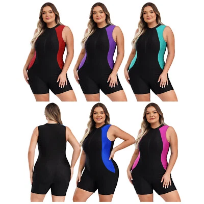 Damen Badeanzug Einteilig Schwimmanzug Tauchen Bademode Sport Sonnenbekleidung - Bild 1 von 3