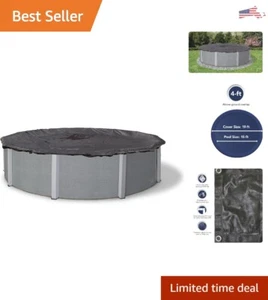 15-Foot Heavy-Duty Rugged Mesh Winter Pool Cover - Black - Rainwater Drainage - Picture 1 of 10