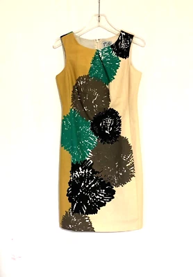 Vestido para mujer Tabitha Anthropologie 2 sin mangas hasta la rodilla ceñido al cuerpo redondo floral boho Foto 1 de 4