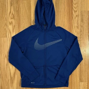 Nike Dri-Fit Youth XL or Women’s S Blue & Lt Blue Swoosh Full Zip Hoodie - Picture 1 of 6
