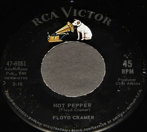 Vintage Record, FLOYD CRAMER: HOT PEPPER & FOR THOSE THAT CRY, 45 rpm, 1962, Pop - Picture 1 of 4