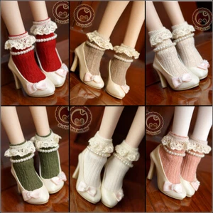 New 6-color Mori lady cute socks lace socks 1/3 1/4 DD MSD BJD doll accessories - Picture 1 of 18