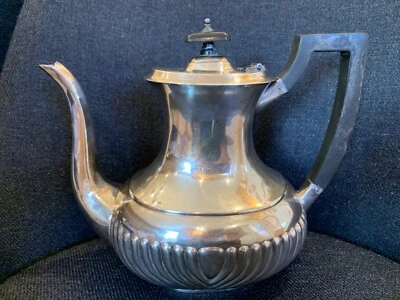 Juego de té de café acanalado Sheffield vintage de 4 piezas plato de plata Inglaterra EPNS Foto 1 de 4