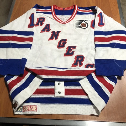 CCM Authentic Mark Messier New York Rangers Mesh NHL Jersey Vintage White 52 Cover
