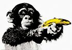 Banksy Banana Monkey A4 Sign Aluminium Metal