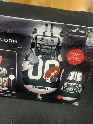 39" NFL New York Jets Football Blocking Dummy Shaped Foil Balloon Standing Green - Image 1 of 4