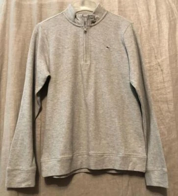 Top Pullover Vineyard Vines 1/4 Cremallera Mujer Mediano M Gris Manga Larga Algodón Logo Foto 1 de 4