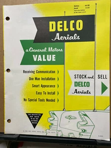 Vtg Delco Auto Radio Aerials Catalog 1955 Ford Buick Mast GM - Picture 1 of 3