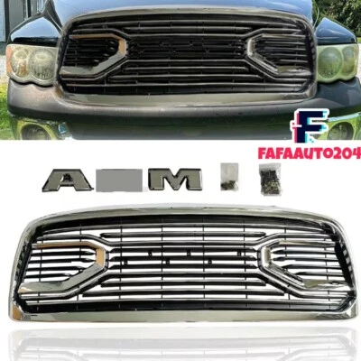 For Ram 1500 2002 2003 2004 2005 Front Grille Chrome Grill with Accessories Foto 1 de 4