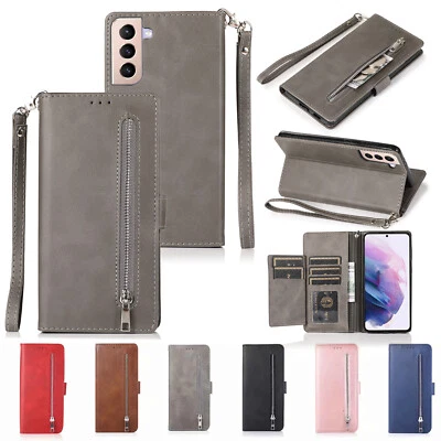 Phone Case Cover for Samsung S23 S22 S21 S9 Doka Zip PU Leather Flip Wallet Case - Image 1 of 4