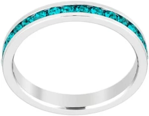 Stapelbares Kanal Set Türkis CZ Eternity Band Größe 9 - Bild 1 von 3
