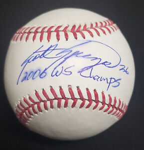 Scott Spiezio autographed Baseball 2006 WS Champs (St Louis Cardinals ROMLB)
