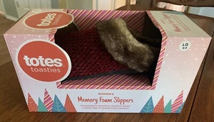 New Women’s TOTES TOASTIES Memory Foam Burgundy Slippers. Size 8/9 - Picture 1 of 9