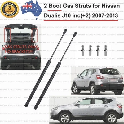 2 Tailgate Boot Gas Struts for Nissan Dualis J10 2007-2012 Back Shock Supports - image 1 of 4