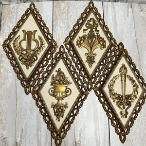 Juego de 4 placas Homeco 1981 Old Hollywood Glam decoración del hogar maximalista vintage - Imagen 1 de 13