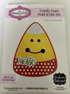 EUC Stamps Of Life Stephanie Barnard GET CANDY CORN A2 FOLD-IT CARD Dies - Picture 1 of 2