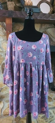Blusa Babydoll American Eagle Boho Top Floral Espalda Abierta Manga 3/4 Fluida Talla L  Foto 1 de 4