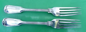 A GOOD PR OF HALLMARKED SILVER ENTREE FORKS LONDON 1869 MAKER GEORGE ADAMS - Picture 1 of 8