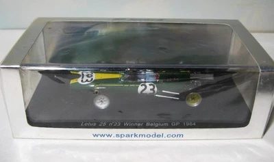 Lotus 25 #23 Jim Clark 1964 ganador del GP de Bélgica Spark 1:43 fundido a presión S1771 sin usar, en caja Foto 1 de 4