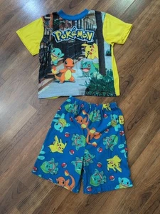 Pokémon Youth Size 8 Pajamas Shirt Top Set 2018 Pikachu Squirtle Bulbasaur Char - Picture 1 of 6