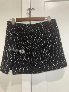 Falda Cynthia Steffe para mujer talla 10 lana negra blanca academia trabajo iglesia - Imagen 1 de 12