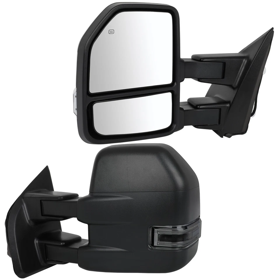 Pair Tow Mirrors For 2015-2020 Ford F150 F-150 Power Heated Signal Temp Sensor - Image 1 of 4