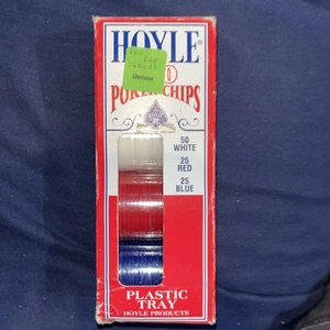 Hoyle 100 fichas de póquer con bandeja de plástico - Juego vintage 1992 nuevo stock antiguo nuevo en stock - Imagen 1 de 4