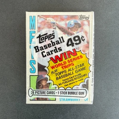 BOX FRESH 1984 TOPPS CELLO PACK W/ DARRYL STRAWBERRY ROOKIE ON TOP - Image 1 of 4