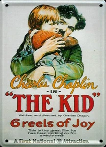 Charlie Chaplin "The Kid" metal postcard / fridge magnet 11cm x 8cm - Picture 1 of 1