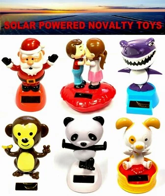 NOVELTY SOLAR POWERED DANCING DINOSAUR PANDA SHARK DOG,CAR DASHBOARD TOY OR HOME - Image 1 of 4