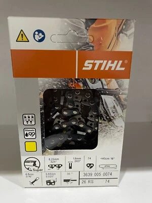 MOTOSIERRA 26RS 74 STIHL NUEVA 18 pulgadas .325 .63 74 hoja de 18 pulgadas agresiva Foto 1 de 4