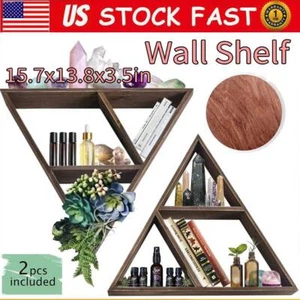 2Pcs Wall Display Rack Triangular Storage Shelf Floating Bookshelf for Homeuse - Picture 1 of 12
