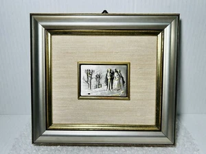 VTG OTTAVIANI Italian 925 Sterling SILVER Gold Accents MCM Framed Art Scrap Melt - Picture 1 of 9