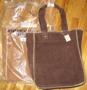 American Eagle Outfitters Suede Tote Bag NWT Khaki or Chocolate U Choose - Picture 1 of 13
