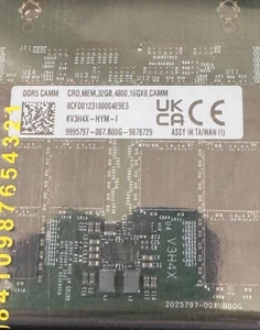 GENUINE, ORIGINAL, DELL 32GB CAMM DDR5 16GX8 Memory Module - KV3H4X-HYM - I - Picture 1 of 6