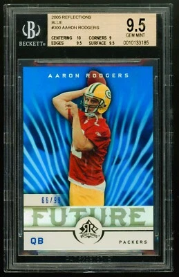 Aaron Rodgers 2005 Upper Deck Reflections Blue Rookie RC 66/99 BGS 9.5 Gem Mint - Image 1 of 2