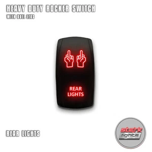RED Laser LED Rocker Switch 5 PIN Dual Light 20A 12V ON OFF - REAR LIGHTS V.4 - Bild 1 von 6