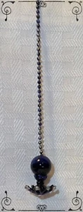 Handcrafted Cobalt Blue Tiger Eye Crystal Semi Precious Gemstone  Fan Pull - Picture 1 of 7