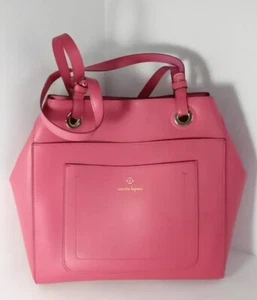 Nanette Lepore Lg. Shoulder bag/Handbag Pink Faux Leather Gold toned... - Picture 1 of 15