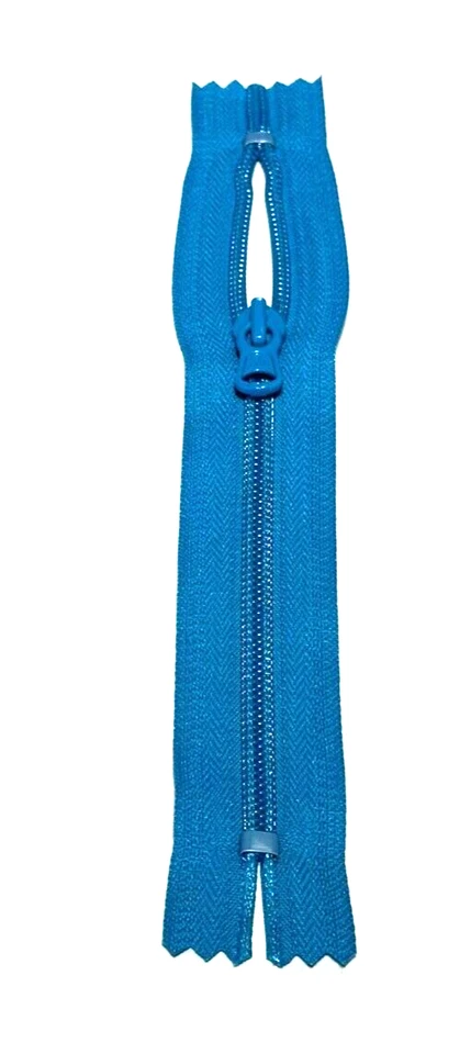 New YKK Nylon Coil Zippers Color Blue 028 *** Pack Of 100  Length 8.0 inch - Image 1 of 4