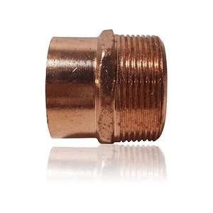 1" THREADED MALE ADAPTER MIP x C (BAG OF 10) - COPPER PIPE FITTING - Picture 1 of 3