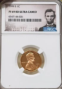 1999-S Lincoln Memorial Cent NGC PF 69 RD ULTRA CAMEO - Picture 1 of 2